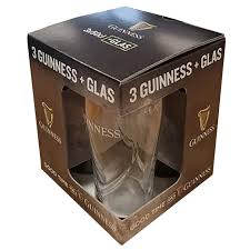 GUINNESS Draught Stout proefpakket GVP 3*50cl blik met glas 4,2%
