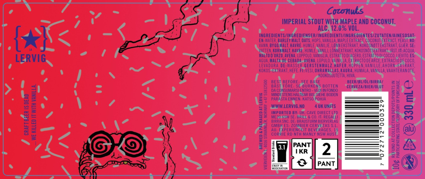 Lervig COCONUTS 12,5% Imperial Stout with Maple and Coconut 33cl Can