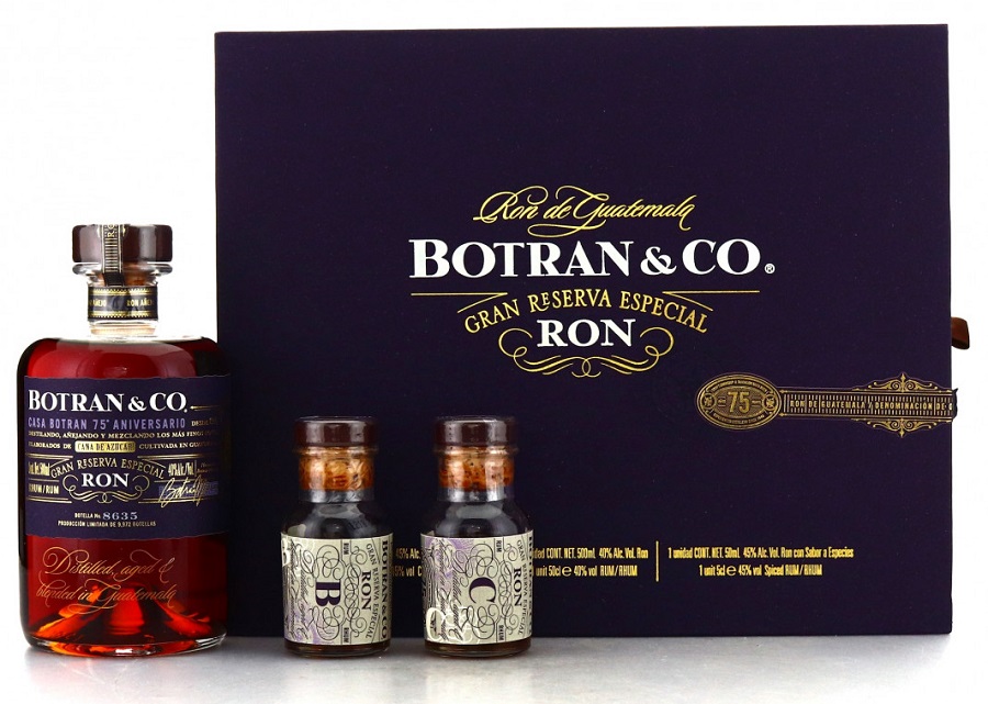 BOTRAN Gran Reserva Especial 75th anniversary Set 50cl + 2 x 5cl Rum Guatamala