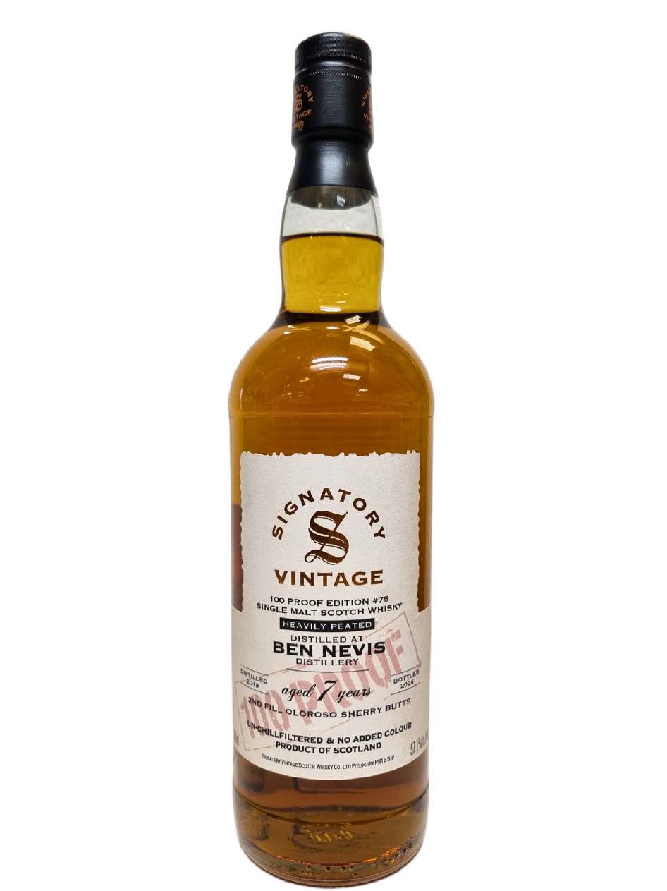 Signatory Vintage 100 proof edition #75 BEN NEVIS Heavily Peated 7YO Single Malt Scotch Whisky 57,1% 70cl