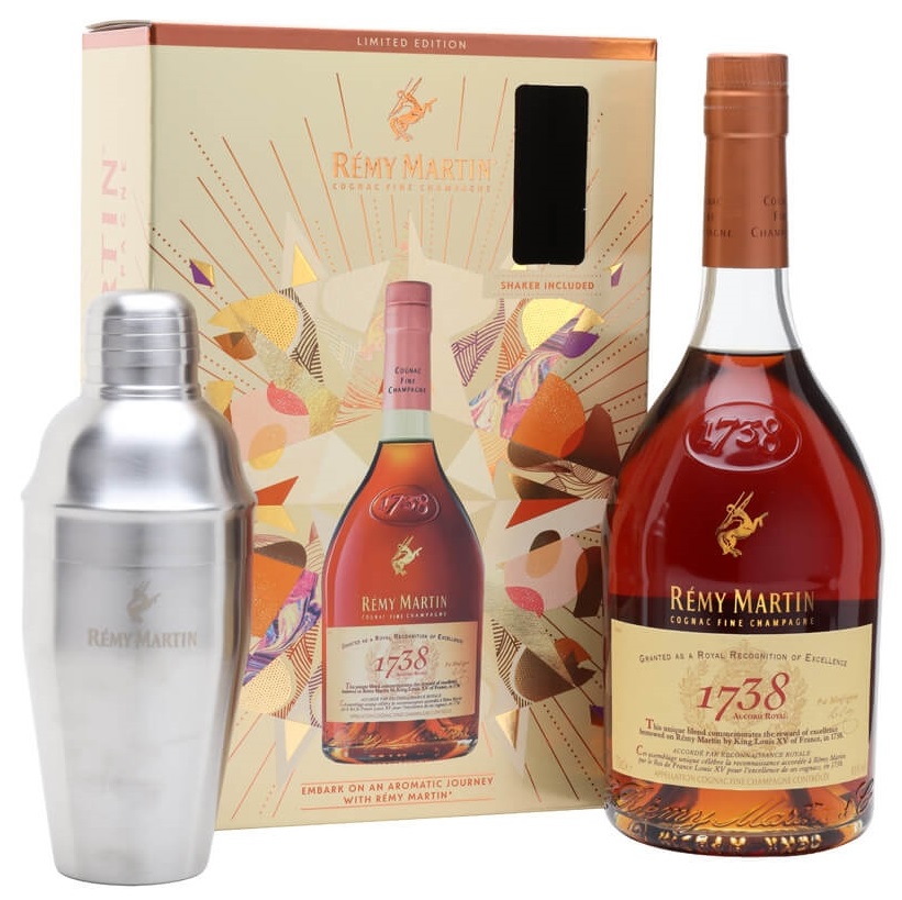 REMY MARTIN 1738 Accord Royal Giftpack met Shaker 40% 70cl