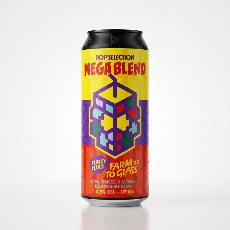 Funky Fluid HOP SELECTION MEGA BLEND 8% DDH Double New England IPA 50cl can