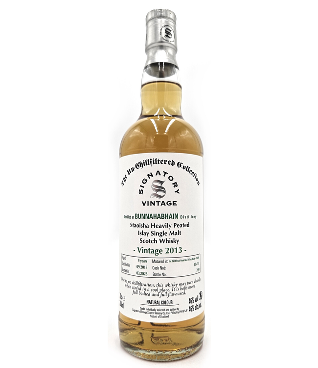 SIGNATORY VINTAGE 2013 Single Malt Whisky Bunnahabbain Distillery Heavily Peated the un-chillfiltered collection 46% 70cl