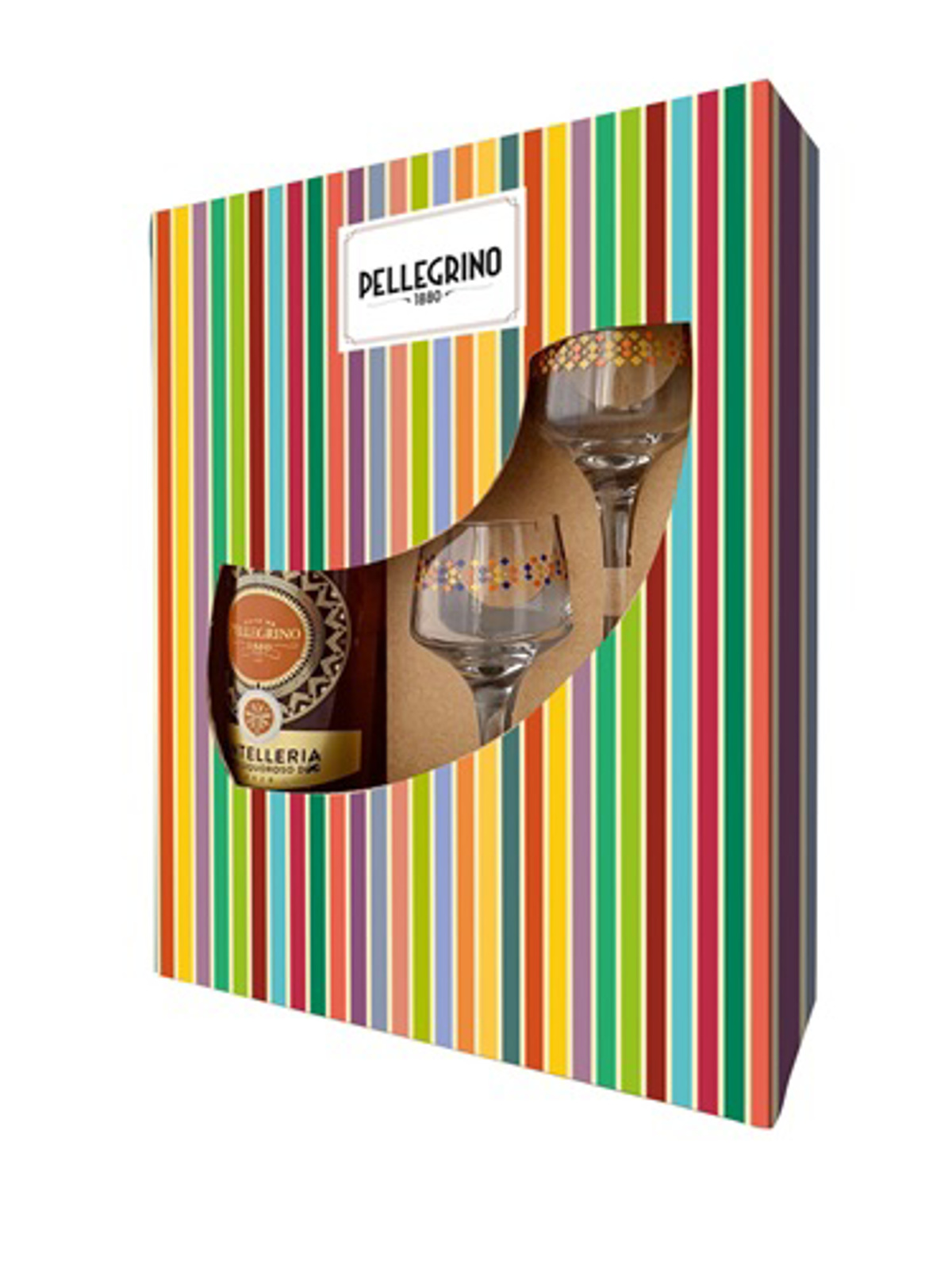 PELLEGRINO 15% Likeur Giftbox Passito di Pantelleria + 2 glazen 50cl
