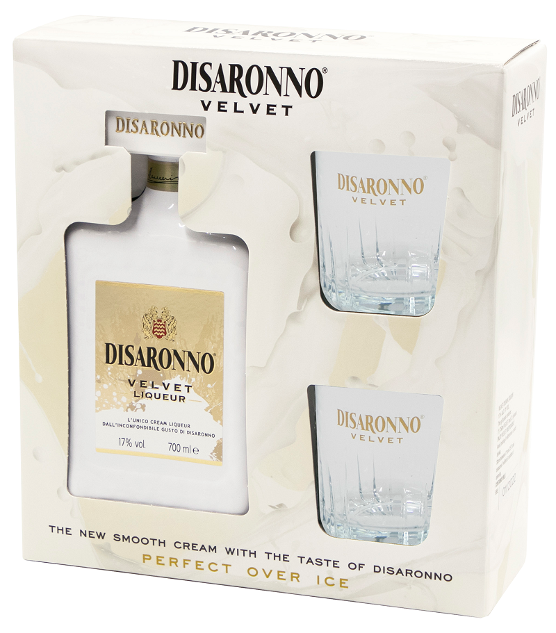 DI SARONNO Velvet Likeur 17% 70cl Geschenk met 2 Glazen