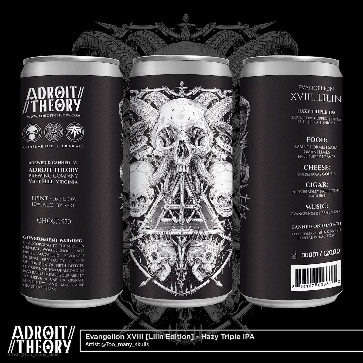 Adroit Theory EVANGELION XVIII LILIN 10% DDH Hazy Triple IPA 47,3cl Can