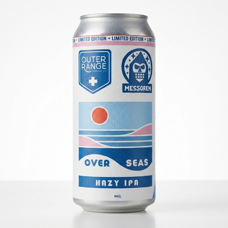Outer Range OVER SEAS collab Messorem 7% Hazy IPA 44cl can