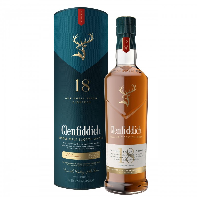 GLENFIDDICH 18YO 40% Single Malt Whisky 70cl